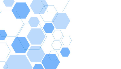 Abstract blue hexagon shape for frame illustration design