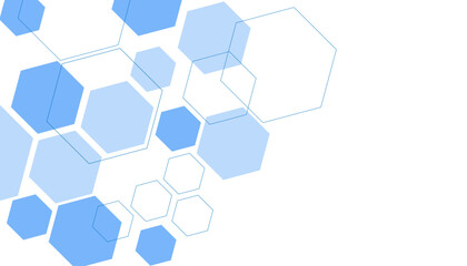 Abstract blue hexagon shape for frame illustration design