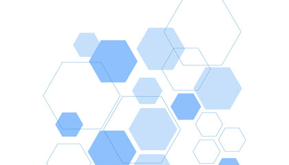 Abstract blue hexagon shape for frame illustration design