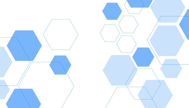 Abstract blue hexagon shape for frame illustration design
