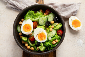 Healthy Balanced Meal. Fresh salad.