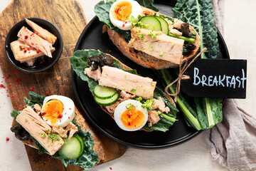 Homemade tuna sandwiches.