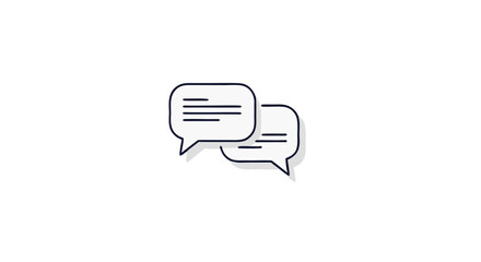 Chat Icon with Two Speech Bubbles in Vector Style for Messaging Apps Communication Symbols Vector of Overlapping Dialogue Bubbles 