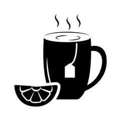 Vector solid black icon for Green tea