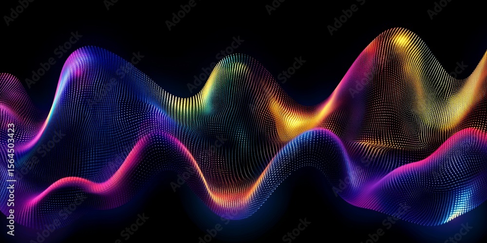 Aufkleber abstract colorful wave background digital art vibrant particle flow design