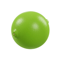 A single, ripe lime, vibrant green, isolated on a white background.