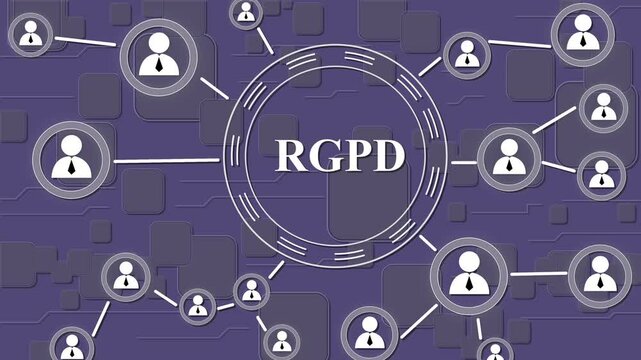 Businessman presses button RGPD general data protection regulation on virtual electronic user web interface Global communication network Business people social network and business connections