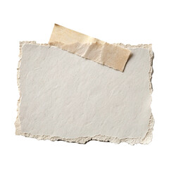 Torn Off-White Paper with Masking Tape on White Background – Minimalist Textured Still Life









