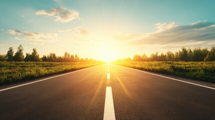 Sunrise over Asphalt Road.