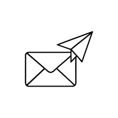 send message outline icon vector illustration