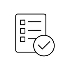 task completed outline icon vector illustration