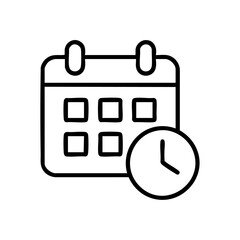 deadline outline icon vector illustration