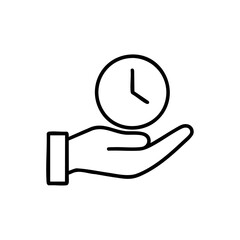 time management outline icon vector illustration