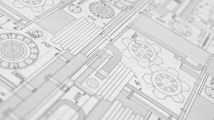 Engineering industrial background.Technical drawing .Technology banner.