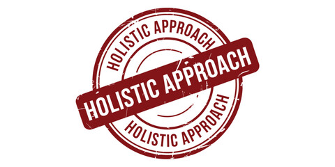 Red Holistic Approach Stamp on White Background for Business Concepts
