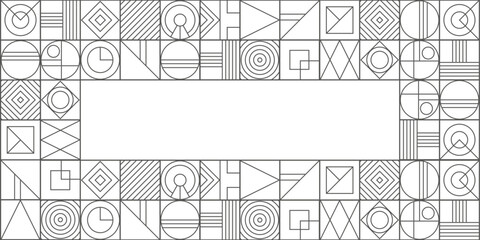 Background of squares and geometric shapes. Geometric drawing. Abstract engineering background. Vector illustration .