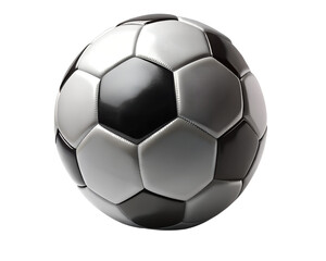 A classic black and white soccer ball isolated on transparent background