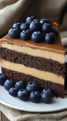 Vertical food banner with cake and berries for mobile phones