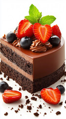 Vertical cake and berries wallpaper for mobile web design