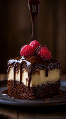 Mobile phone wallpaper with vertical cake and berries photo