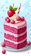 Vertical banner with cake drawing for mobile use