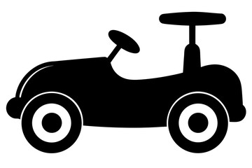 Black Silhouette of a Ride-On Toy Car for Toddlers