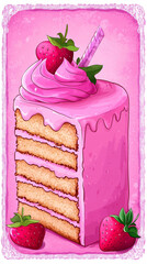 Mobile vertical web banner with cake artwork