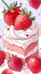 Vertical food art with cake for mobile devices