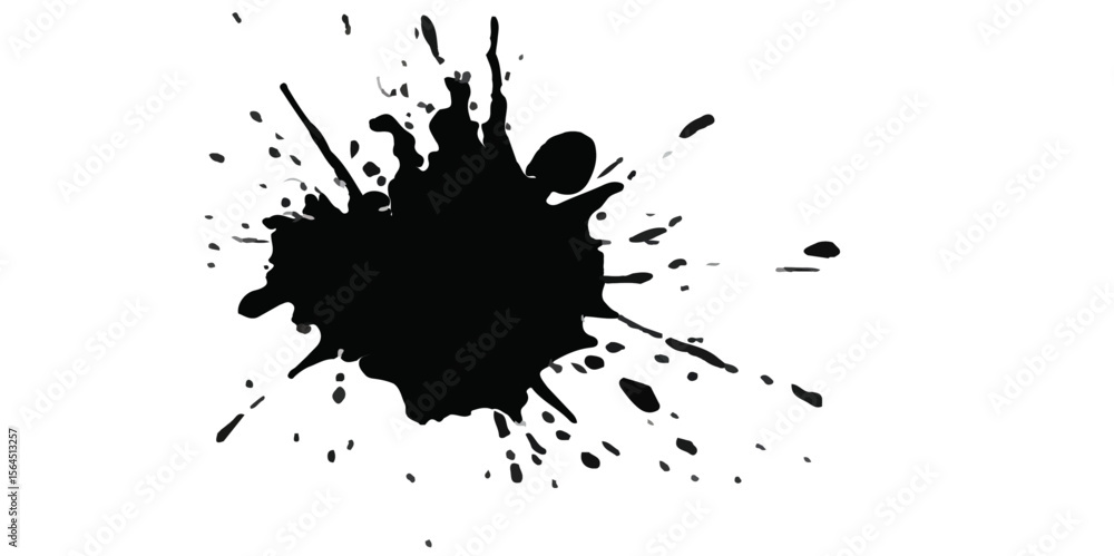 Poster abstract black and white ink splats creating a grunge effect. transparent png available detailed ink