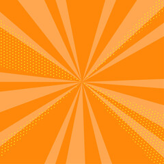 アメコミ風の背景イラスト（集中線・オレンジ）