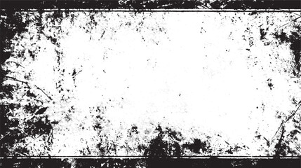 Black and white grunge frame. Distress overlay texture border. Abstract surface dust and overlay creat grunge effect. Black and white noise abstract background 