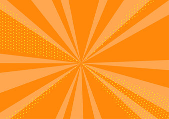 アメコミ風の背景イラスト（集中線・オレンジ）