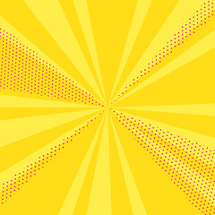 アメコミ風の背景イラスト（集中線・黄色・正方形）