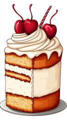Vertical smartphone banner featuring cake drawing