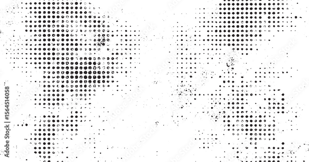Poster grunge halftone gradient background. faded grit noise texture. white and black sand wallpaper. retro