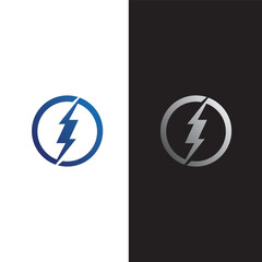 electric Vector lightning icon logo and symbols