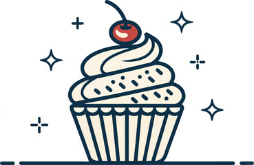 Cupcake icon design, Cupcake Illustration vector design