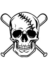 Baseball Softball Skull