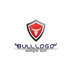 Bull horn logo and symbols template icons app vector