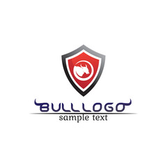 Bull horn logo and symbols template icons app vector