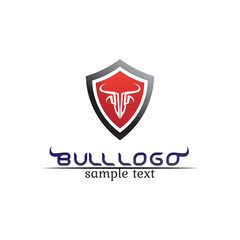 Bull horn logo and symbols template icons app vector