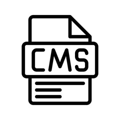 CMS Outline Icon Content Management System CMS line icon for platforms like in digital strategy.