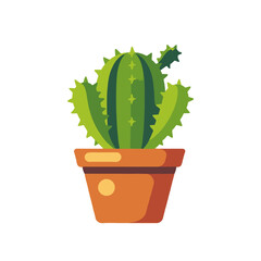 Cute Cactus Illustration-Potted Green Plant-Minimalist Desert Decor-Botanical Art-Perfect for Home-Office-Brighten Up Your Space-Add a Touch of Nature-Trendy Style