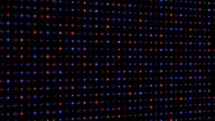 Abstract motion graphic background, multicolored flickering or blink dots on white background