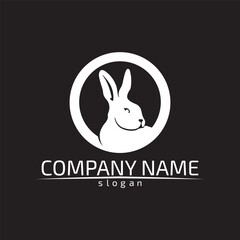 Rabbit vector Logo template and animal icon design animals