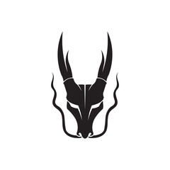 Head dragon flat color logo template vector illustration
