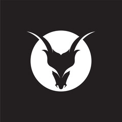 Head dragon flat color logo template vector illustration