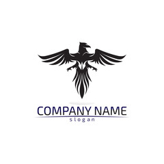 Fototapeta premium Falcon Wings Logo Template vector icon logo design app