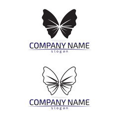 Vector Butterfly conceptual simple colorful icon Logo Vector Animal Insect