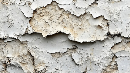 Distressed White Paint Texture with Exposed Underlayer and Crack